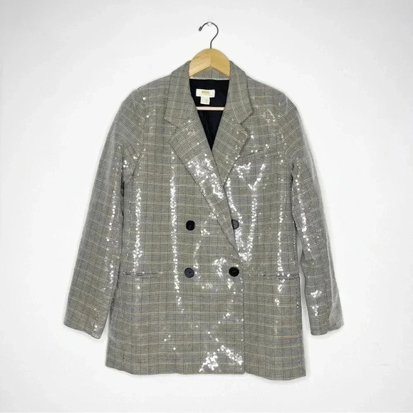 Maeve Silver Sequin Blazer - Picture 2 of 11